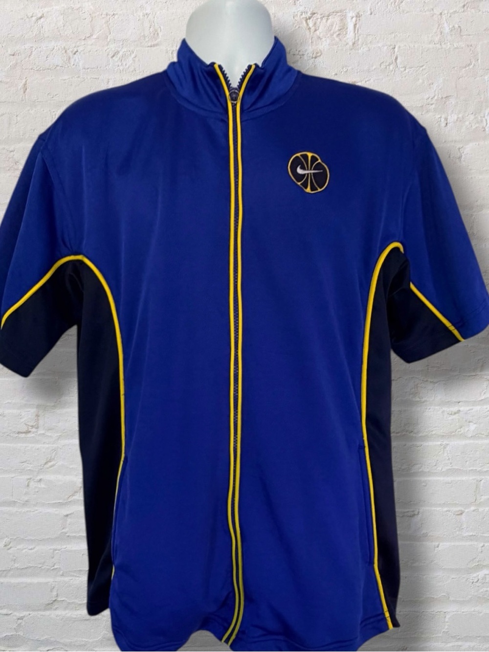 Vintage Nike Team Sports Basketball Full Zip Warm Up Jacket Blue Yellow Men’s M